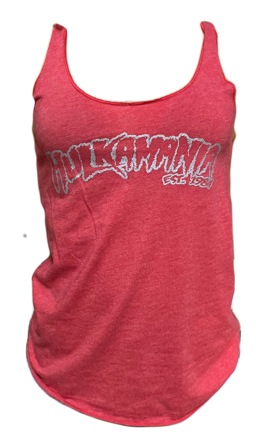 Womens Red Hulkamania Outline Tank Top