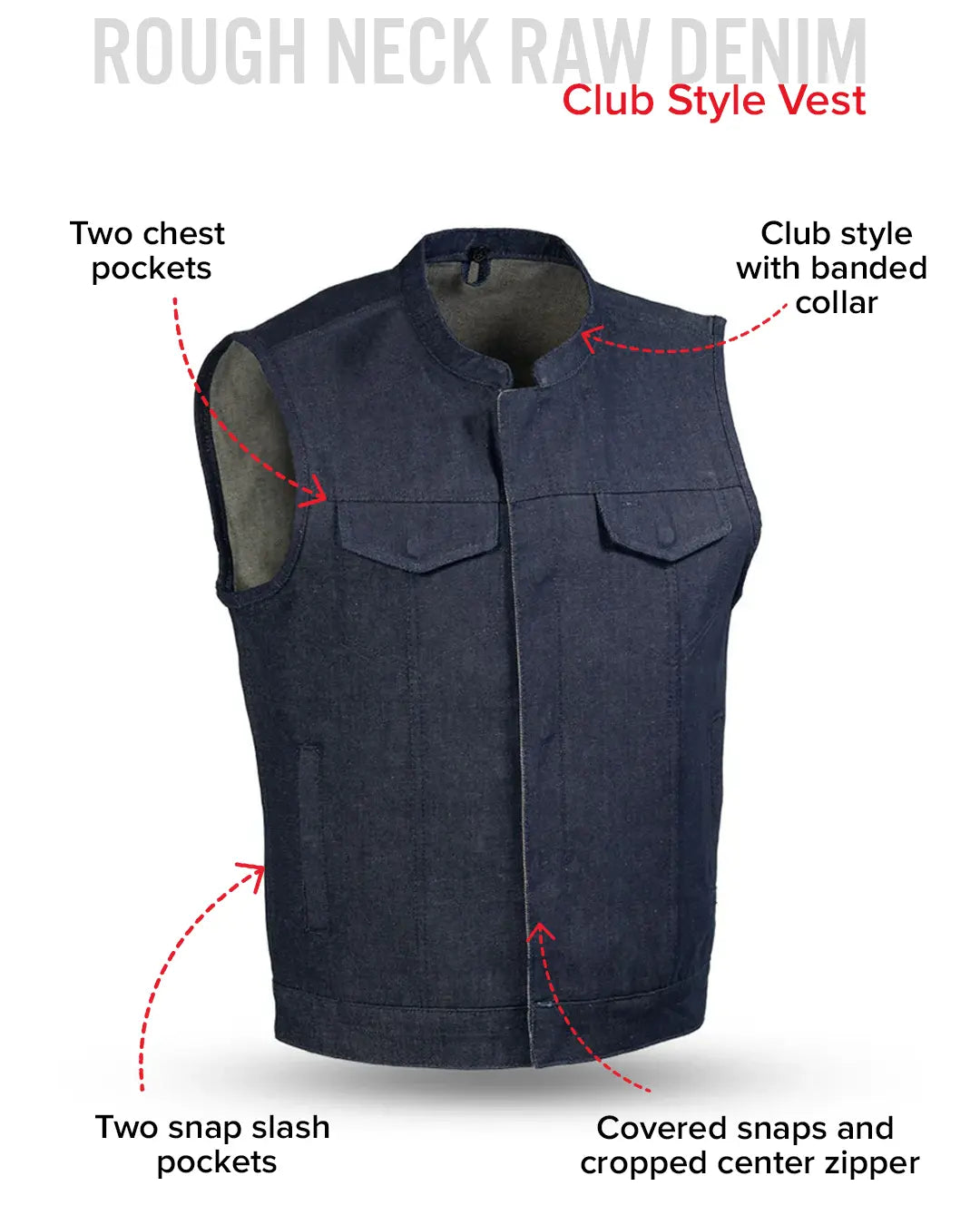 Kershaw Men's Motorcycle Denim Vest