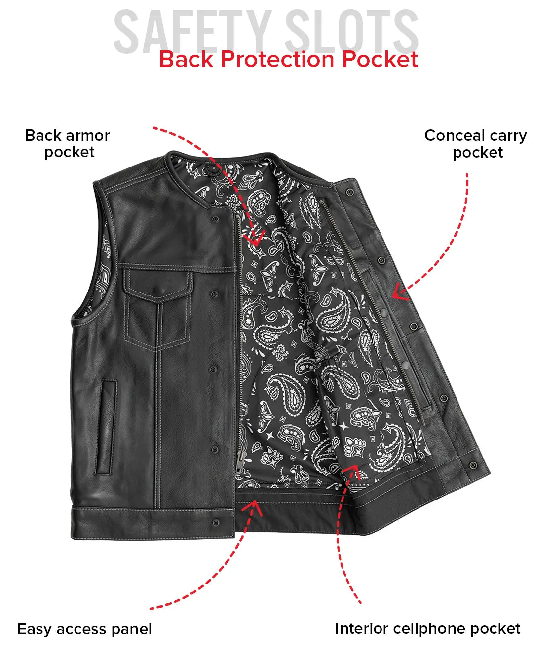 Bandit Men's Leather Motorcycle Vest