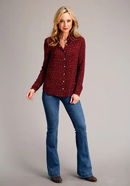 Stetson 1770 Western Ditzy (Wine) - Women's Blouse