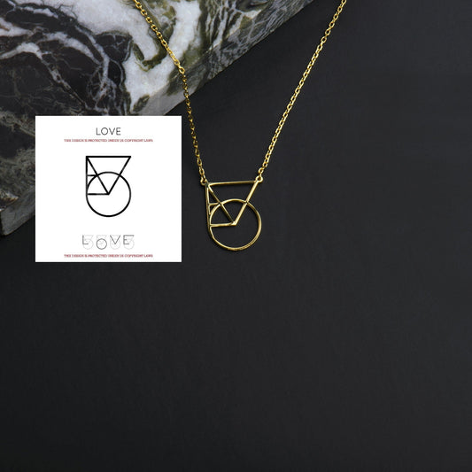 Gold Name Logo Necklace, Unique Womens Style Jewelry