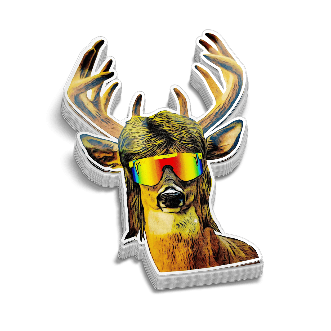 Buck Mullet Hard Hat Decal
