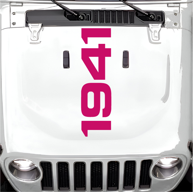 1941 Large Decal for Hood- Single Color