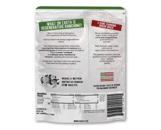 Bison Heart Crisps - 100% Grass-Fed/Finished
