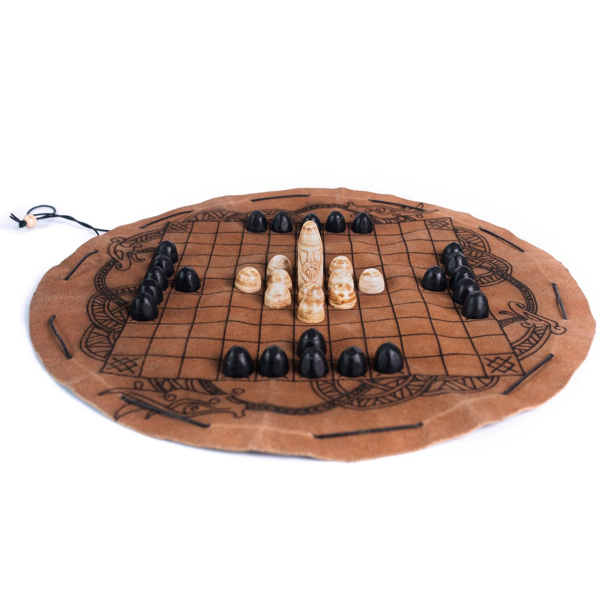 Hnefatafl Travel Set – Leather Board & Pieces