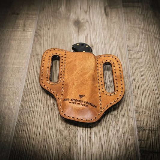 Custom Leather Knife Sheath - Saddle Tan