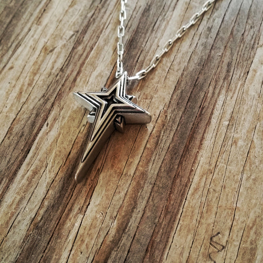 FAITH Star Cross Necklace - Sterling Silver
