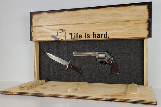 "Life Is Hard" Hidden Gun Storage Sign