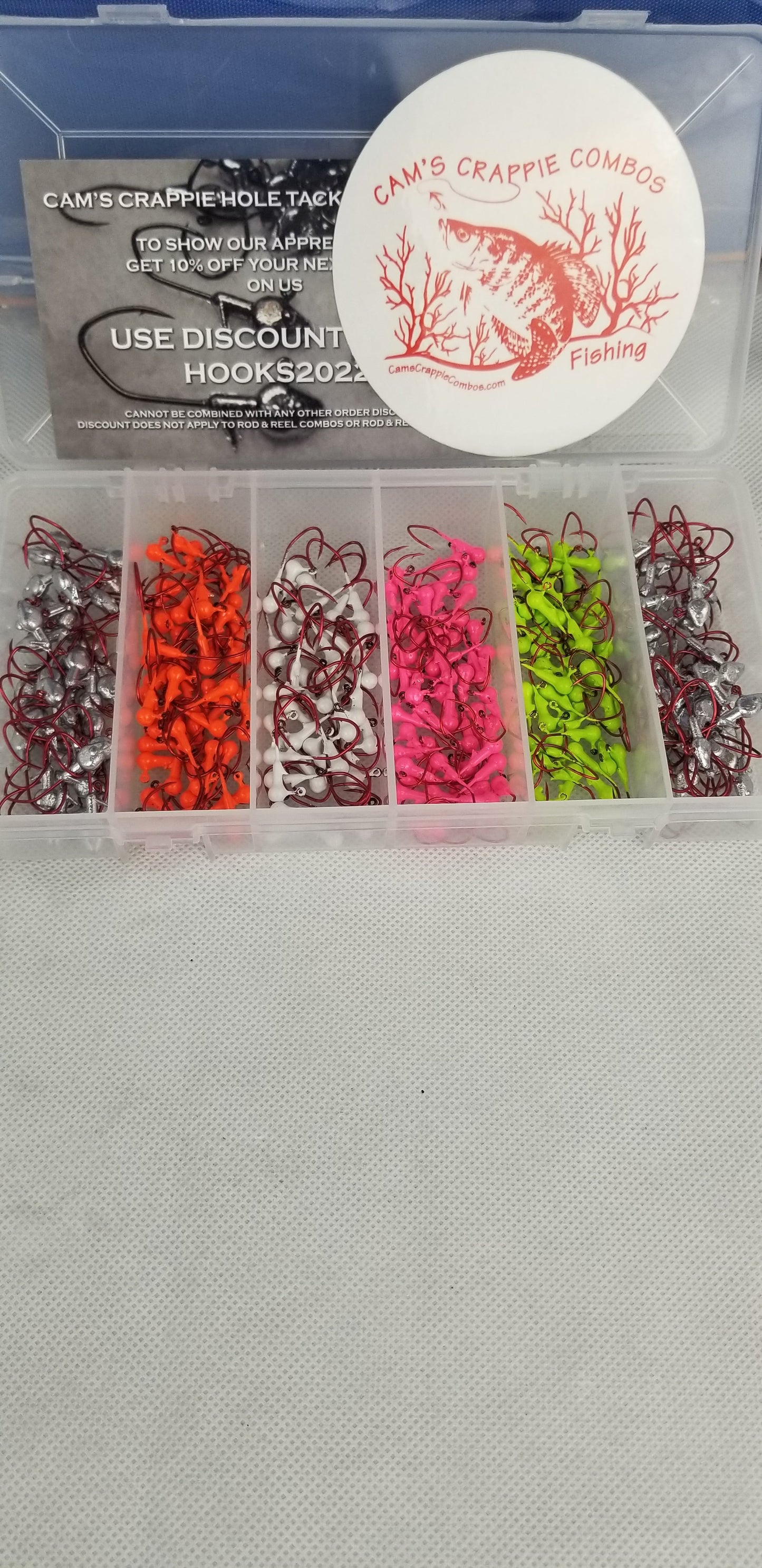 Cam's 120pc. Hand Painted Assortment 1/32 #2"Nasty Bend Hooks" Jighead Kit