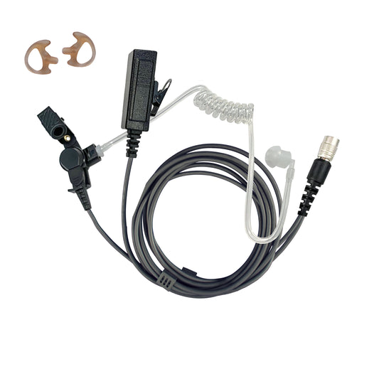 Tactical 2 Wire Mic & Tube Earpiece Kit w/ Quick Disconnect (Hirose) Connector - Replacement Kit, No Quick Disconnect Adapter