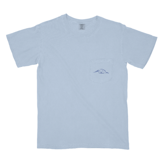 Stars and Stripes Tee - Light Blue with Pocket