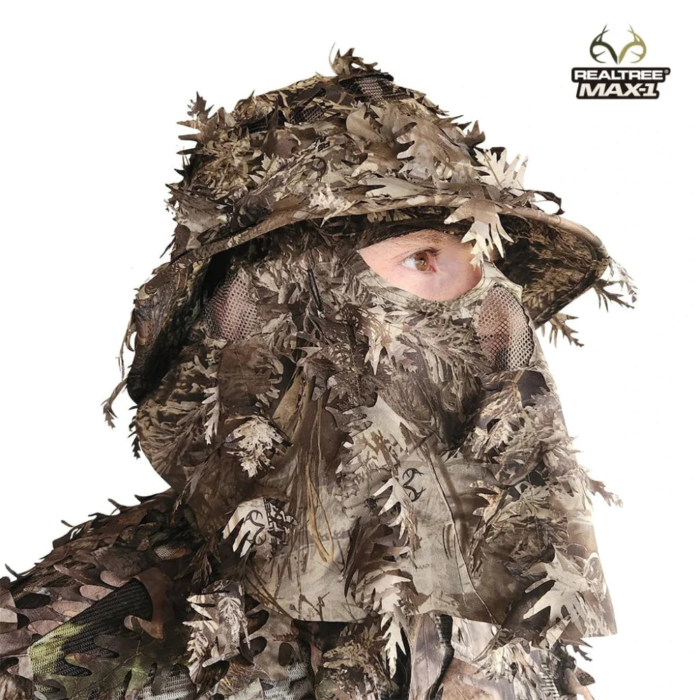 Hunting Hat & Camo Mask: 3D Leafy Bucket / Boonie Hat (Mossy Oak / Realtree)