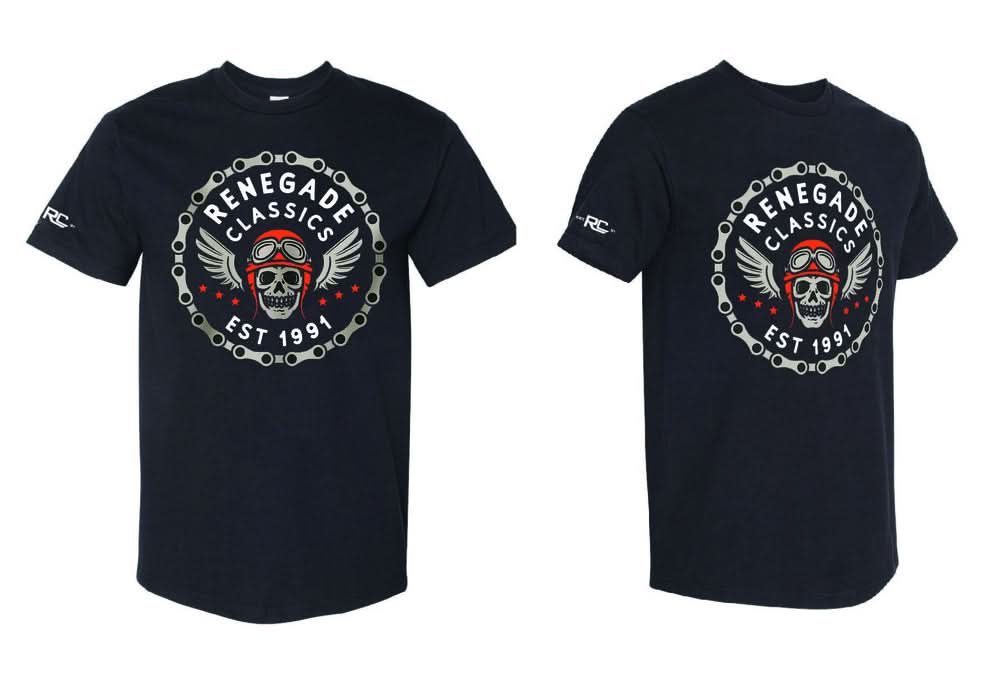 RC Chain Skull Graphic Mens Motorcycle T Shirt