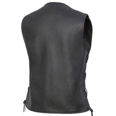 Ella Women's leather motorcycle vest - Black