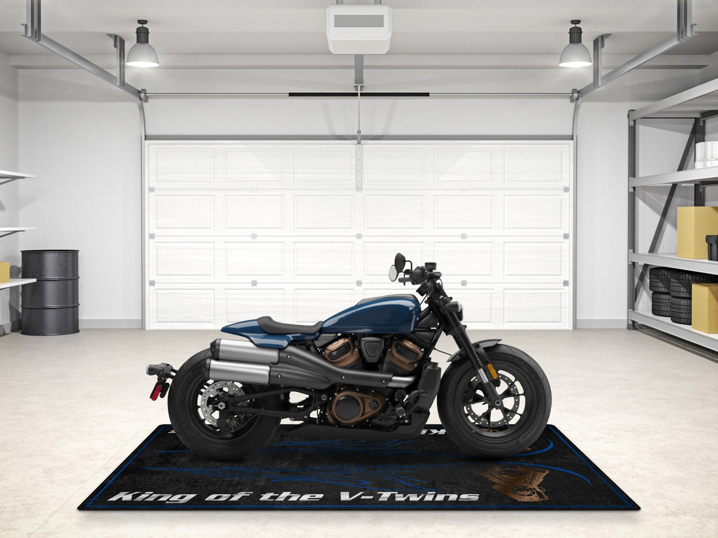 MPM Motorcycle Mat for Cruiser Motorcycle "King of the V-Twins" - MM7302