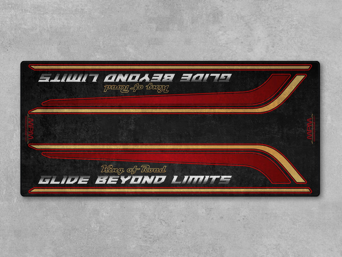 MPM Motorcycle Mat for Grand American Touring Motorcycle "Glide Beyond Limits - King of Road" - MM7351