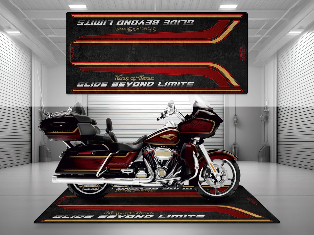 MPM Motorcycle Mat for Grand American Touring Motorcycle "Glide Beyond Limits - King of Road" - MM7351