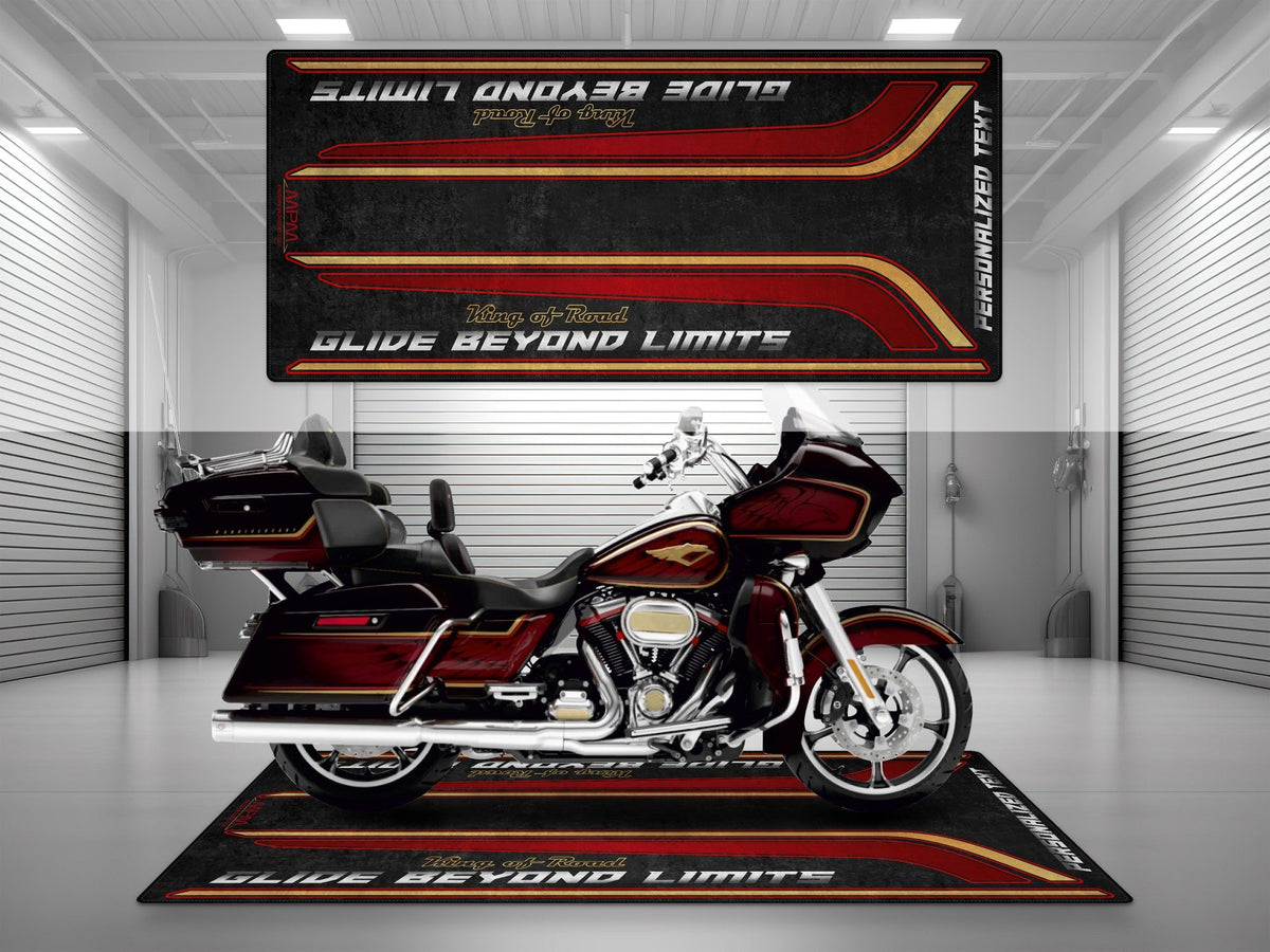 MPM Motorcycle Mat for Grand American Touring Motorcycle "Glide Beyond Limits - King of Road" - MM7351