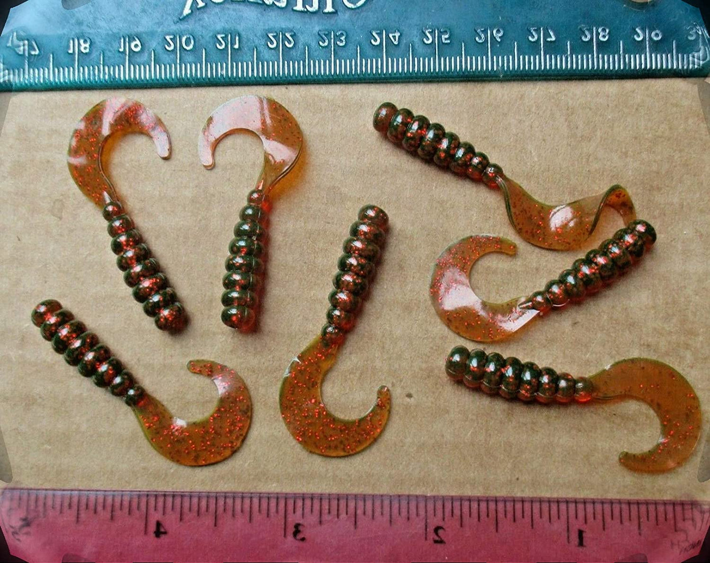 35 ct Cam's 2" Motor Oil Curly Tail Grub Crappie Soft Jig &Trout ,Bream Panfish