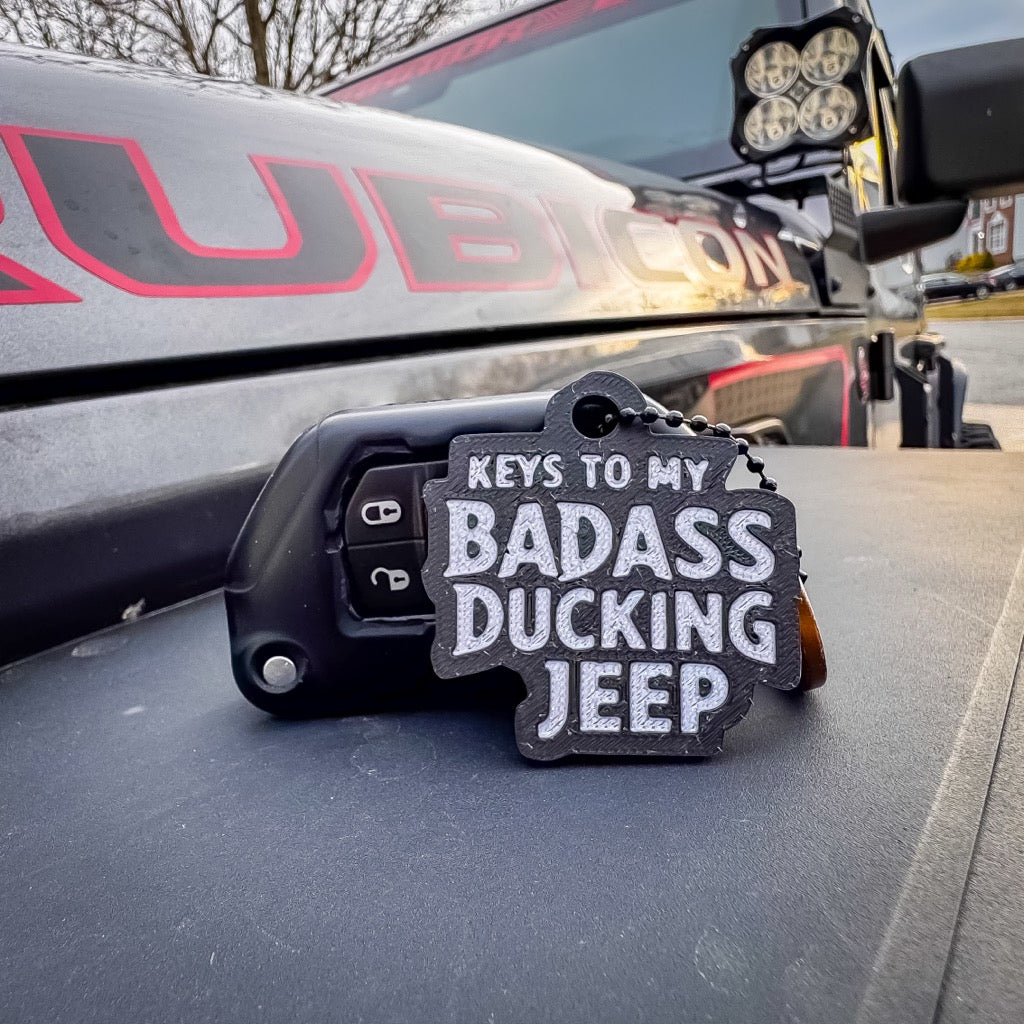 Badass Ducking Jeep Keychain