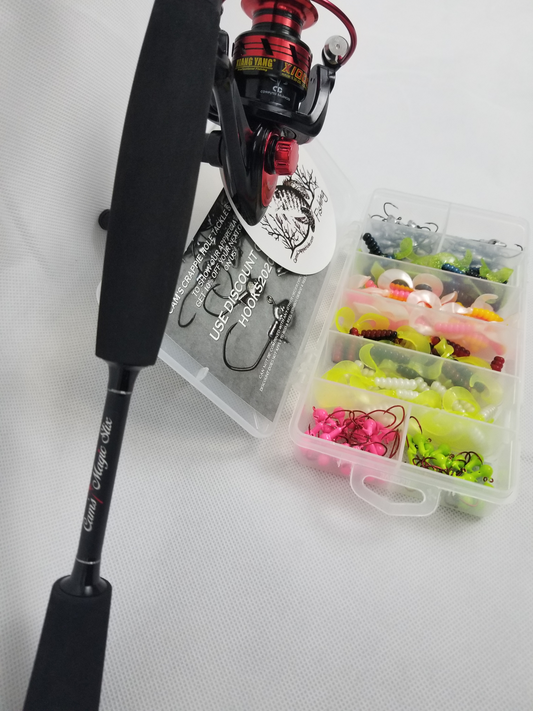 Cam's Complete 6'6" (8+1 BB Ball Bearing Reel) Magic Stix Curly Tail Combo Special