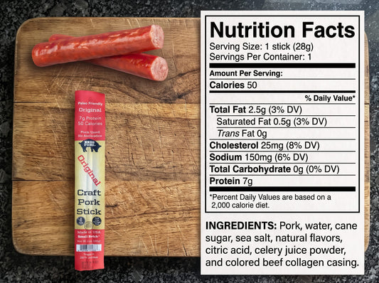 Craft Pork Snack Sticks - One Case (20 sticks)