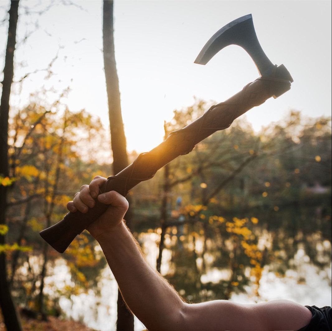 Viking Bearded Axe "Skeggox" – Runic Battle Axe