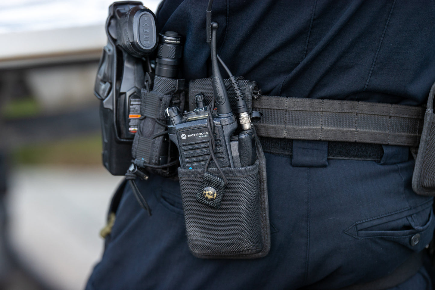 Velcro Mic & Earpiece Radio Kit w/ Quick Disconnect (Hirose) - Harris/Tait TP3000/7110/7100/8000/9000 Series