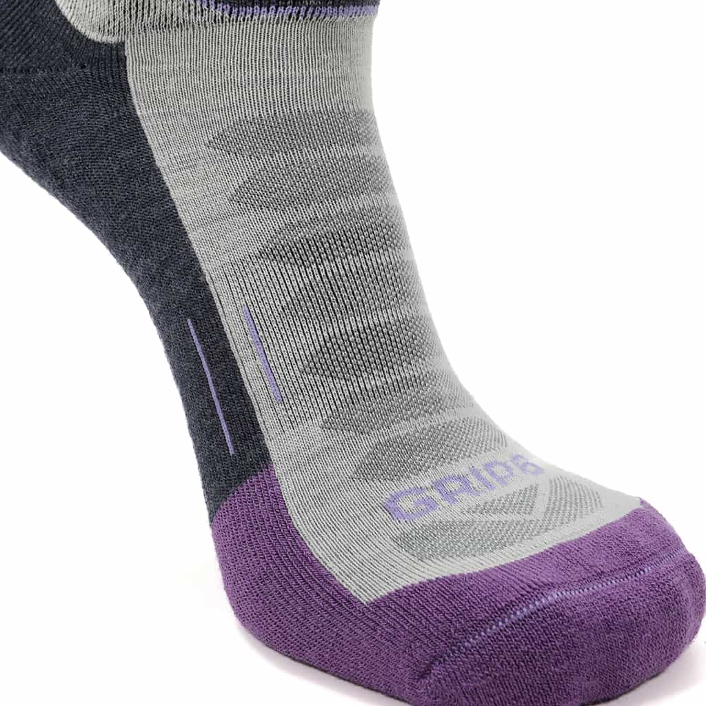 Amethyst - Run Ankle Midweight Merino Wool Sock