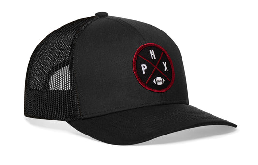 Arizona Trucker Hat | Black PHX X Football Snapback
