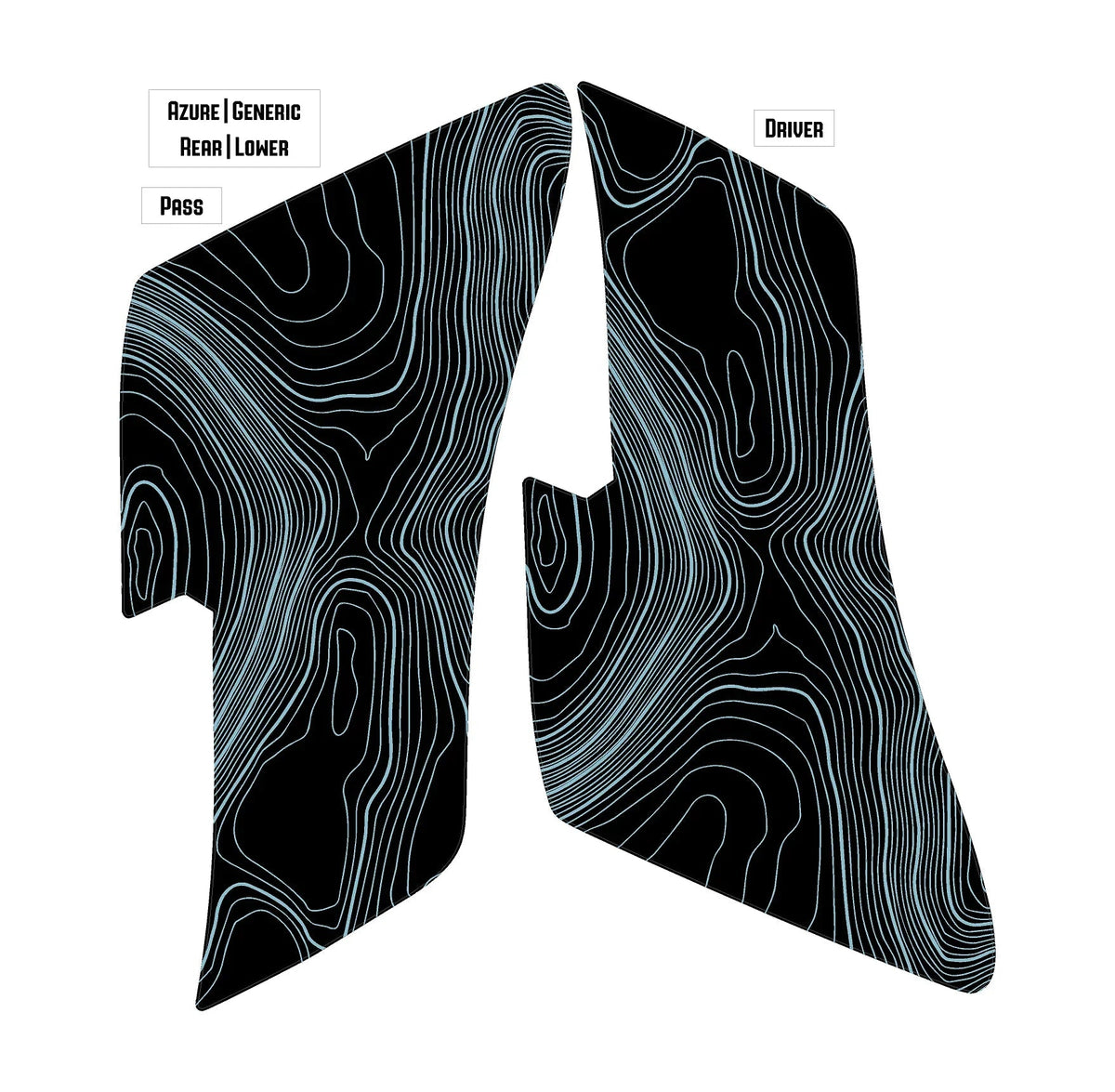 Topo Rear Interior Lower Door Card Insert Overlays (Printed Series) - 2021+ Bronco 4 Door