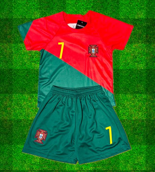 Kids Cristiano Ronaldo Portugal Soccer Jersey Home Toddler & Youth Sizes