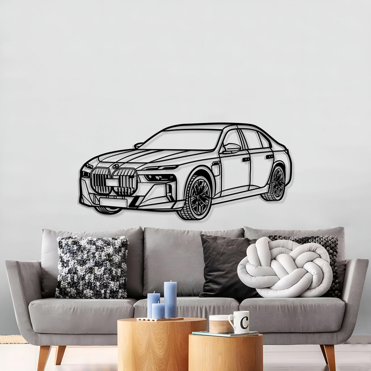 M760 XDrive Limousine Perspective Metal Car Wall Art MT1244
