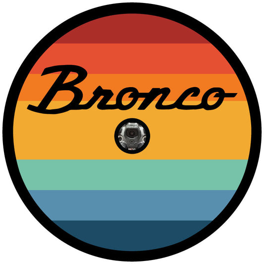 Striped Colored Vintage Bronco Spare Tire Cover
