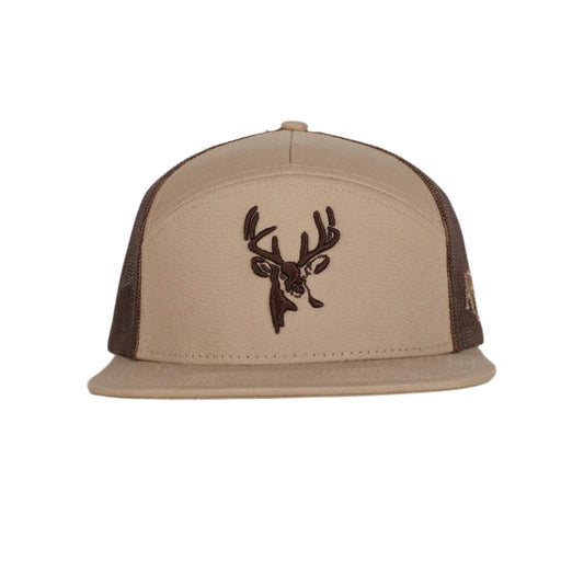 7 Panel Khaki / Coffee 3D Puff Buck Logo