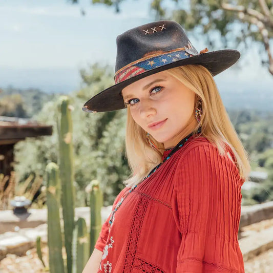 California Hats Ameri - Wool Felt Outback Fedora Hat