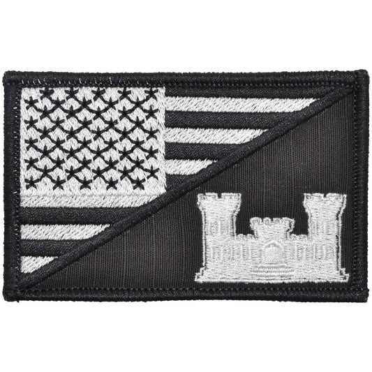 Army Engineer Castle USA Flag - 2.25x3.5 Patch