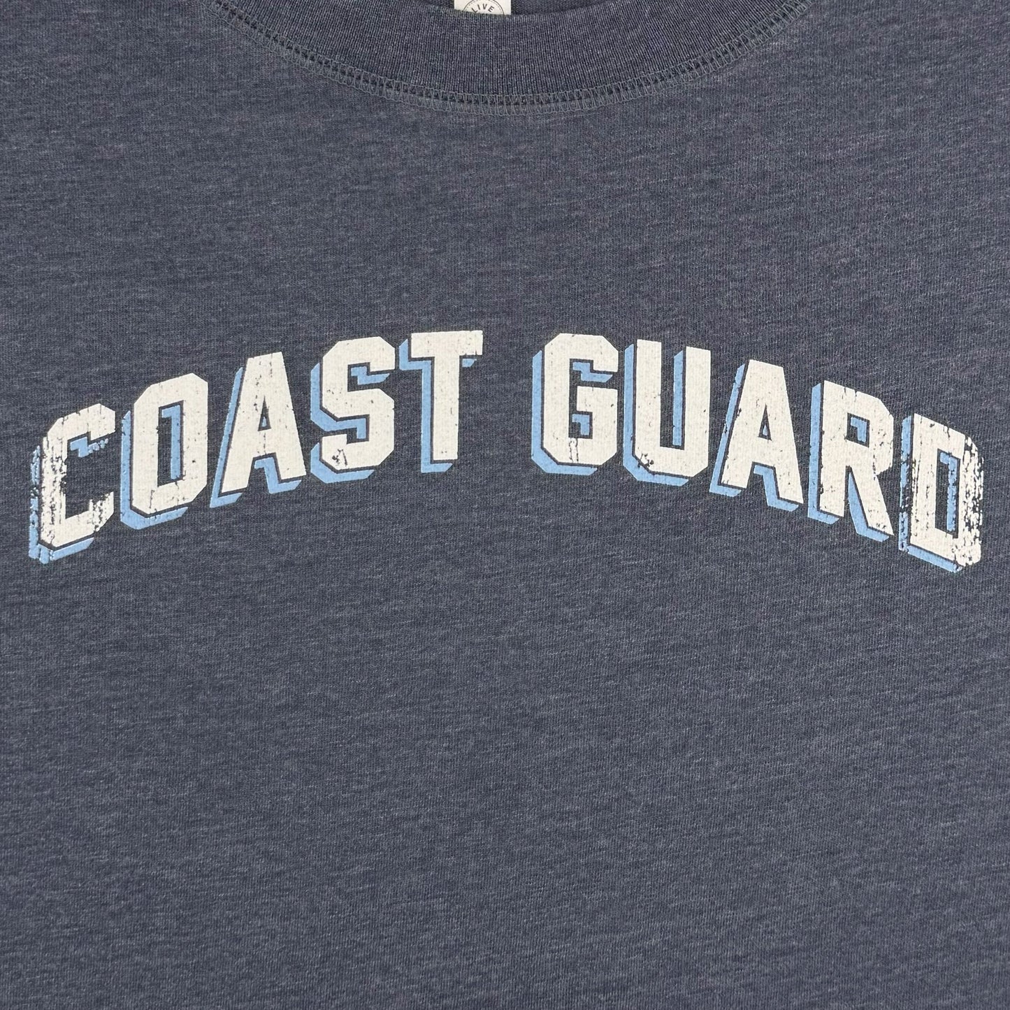 Coast Guard Ladies Distressed Arch T-Shirt (Washed Navy)