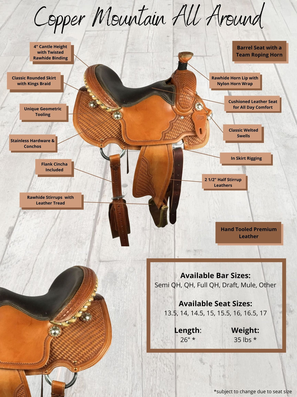 16" Copper Mountain All Around Saddle