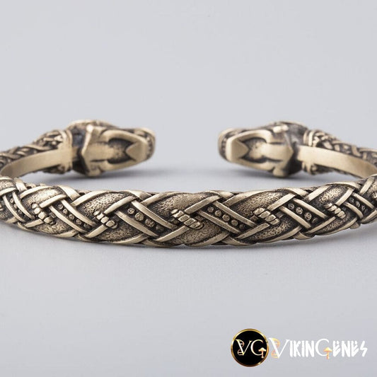 Viking Arm Ring With Odin's Wolves Hati & Scoll