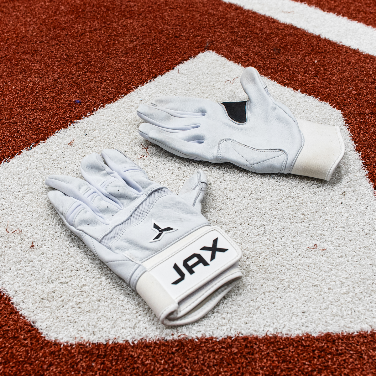 Platinum White Baseball & Softball Batting Gloves | Strap Cuff