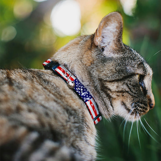 Cat Collar Breakaway - United States Flags Weathered