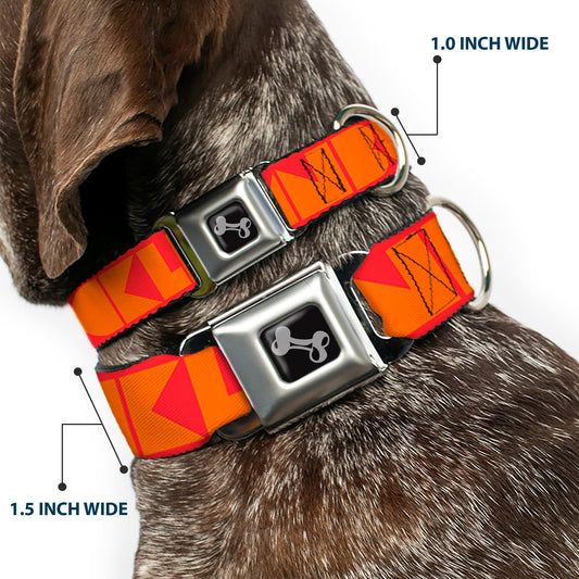 Dog Bone Seatbelt Buckle Collar - BUCKLE-DOWN Shapes Red/Orange