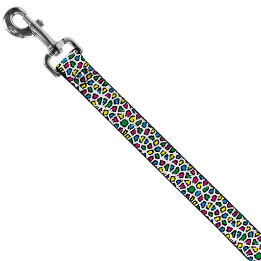 Dog Leash - Leopard White/Multi Color
