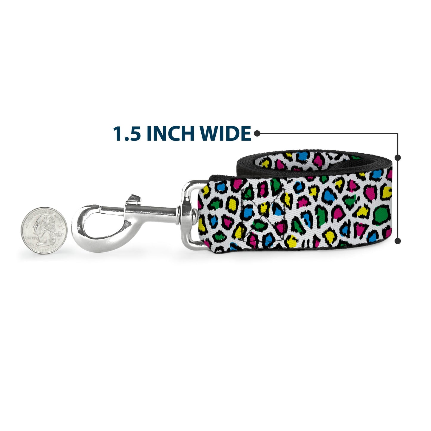 Dog Leash - Leopard White/Multi Color