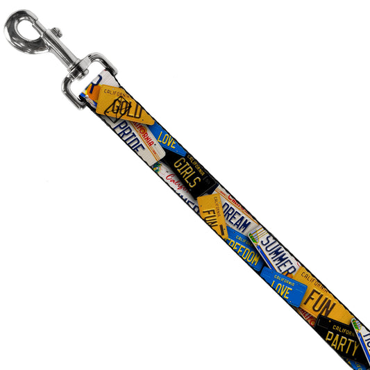 Dog Leash - Cali License Plates Stacked