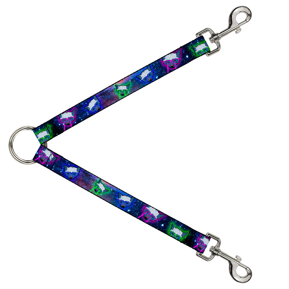 Dog Leash Splitter - Laser Eye Cats in Space