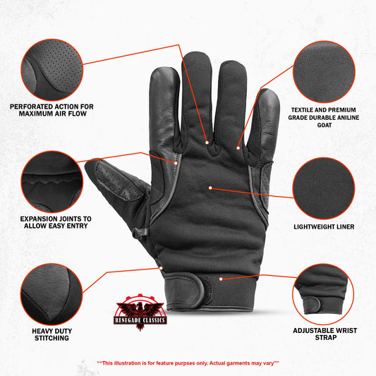 Leather/ Textile Lightweight Glove