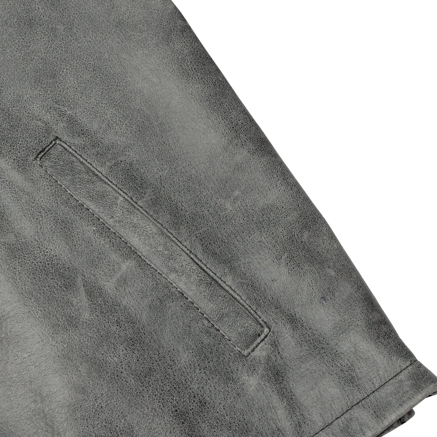 Men's Sporty Gray Leather Cruiser Jacket