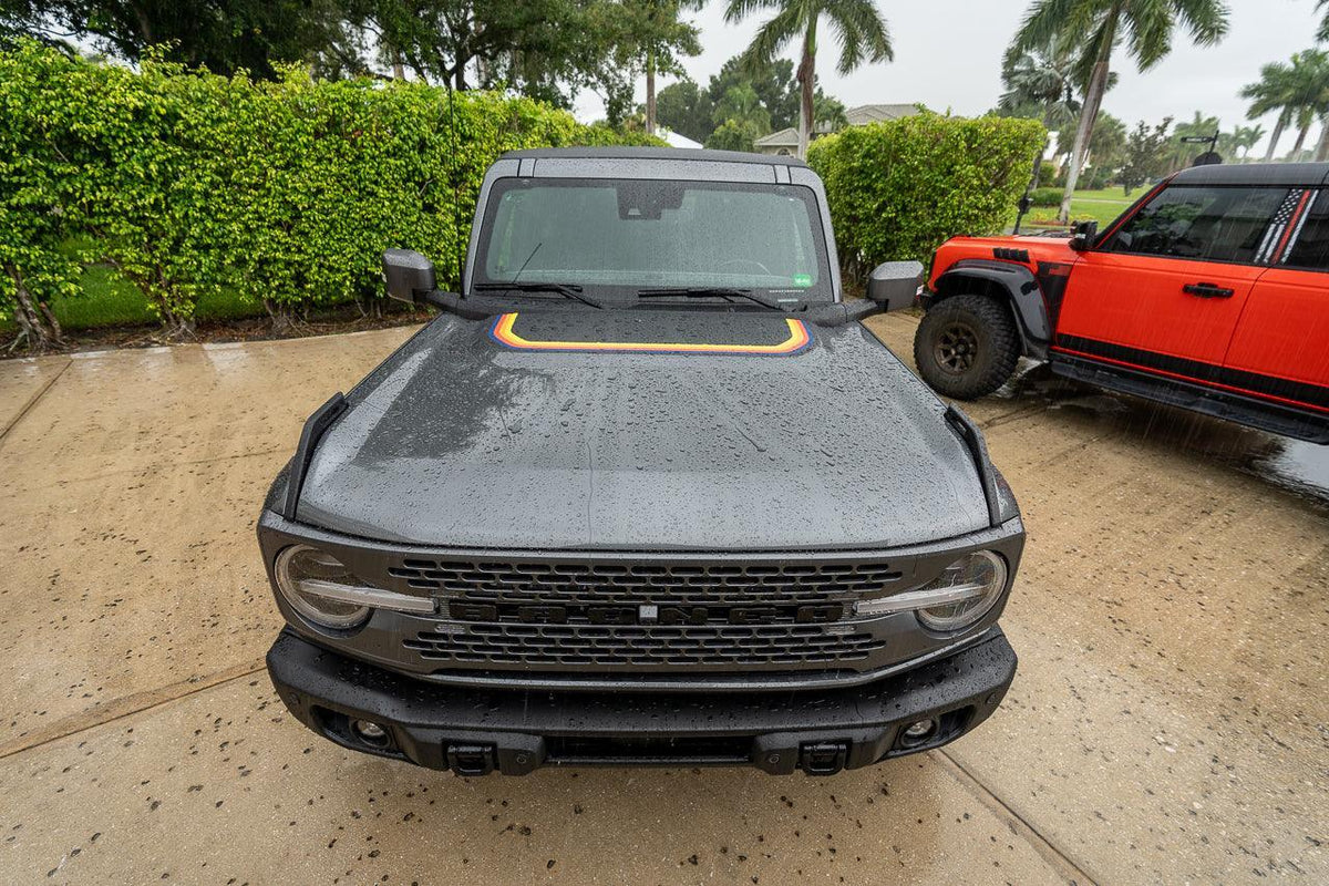 Badlands 5 Bar Retro Stripe Package (Hood, Lower Door Protection, Door Sills) - 2021+ Bronco